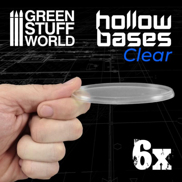Green Stuff World    Hollow Plastic Bases -TRANSPARENT - Oval 90x52mm - 8435646504148ES - 8435646504148