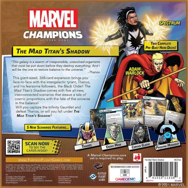 Fantasy Flight Games Marvel Champions   Marvel Champions: The Mad Titan's Shadow - FFGMC21 - 841333113162