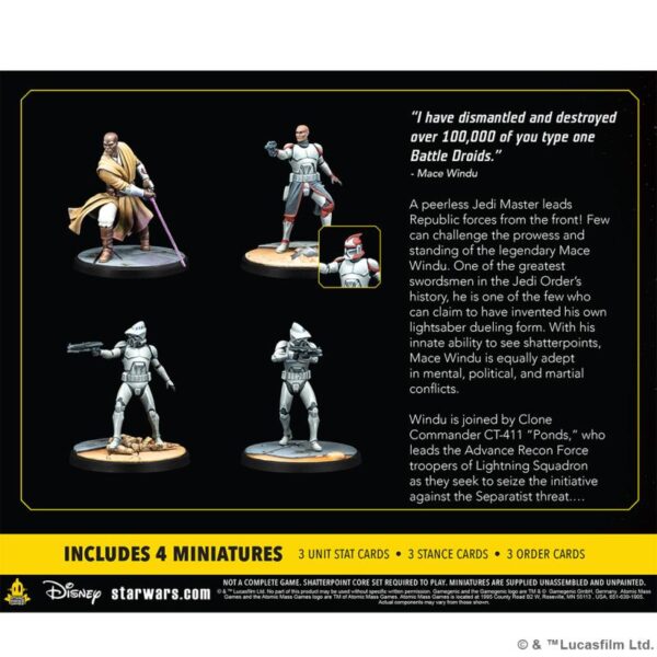 Atomic Mass Star Wars: Shatterpoint   Star Wars Shatterpoint: This Party's Over (Mace Windu) Squad Pack - FFGSWP08 - 841333122362