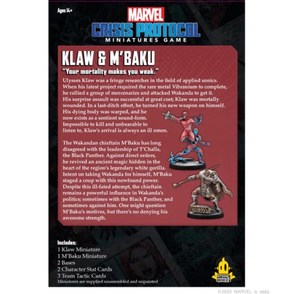 Atomic Mass Marvel Crisis Protocol   Marvel Crisis Protocol: Klaw & M'Baku - CP116 - 841333122713