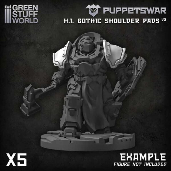 Green Stuff World    PuppetsWar - H.I. Gothic Shoulder Pads V2 - 5904873424497ES - 5904873424497