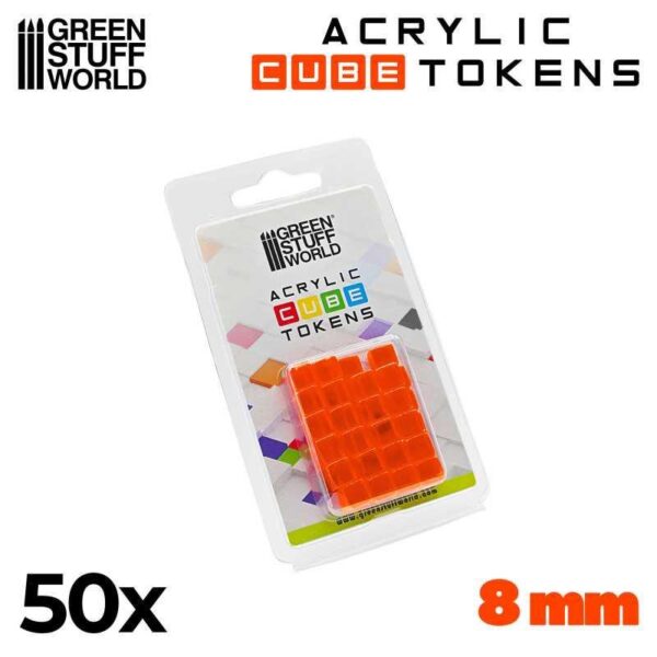 Green Stuff World    Gaming Tokens - Orange Cubes 8mm - 8435646520230ES - 8435646520230