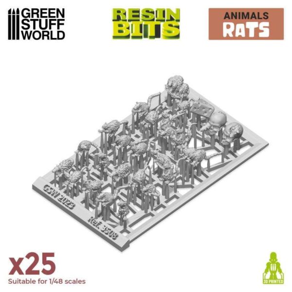Green Stuff World    3D Printed Set - Small Rats - 8435646508689ES - 8435646508689