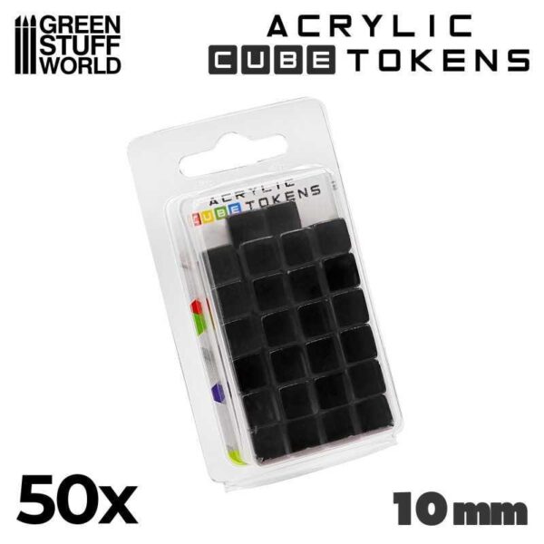 Green Stuff World    Gaming Tokens - Black Cubes 10mm - 8435646520162ES - 8435646520162