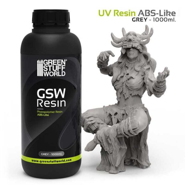 Green Stuff World    Resin for 3d printers - ABS-like Grey 1000ml - 8435646515397ES - 8435646515397