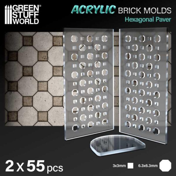Green Stuff World    Acrylic molds - Octagon Paving Brick - 8435646520681ES - 8435646520681