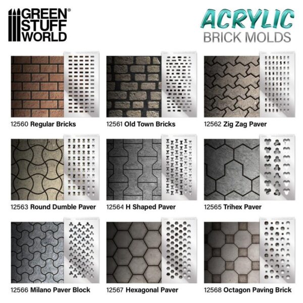 Green Stuff World    Acrylic molds - Bricks - 8435646520605ES - 8435646520605