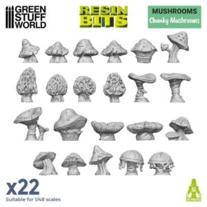 Green Stuff World    3D printed set - Chunky Mushrooms - 8435646511214ES - 8435646511214