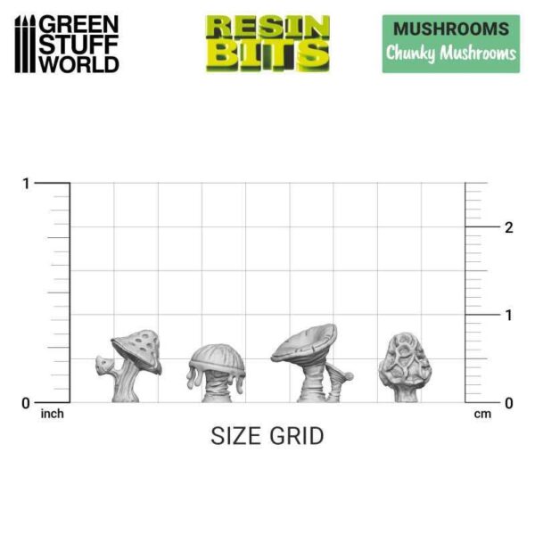 Green Stuff World    3D printed set - Chunky Mushrooms - 8435646511214ES - 8435646511214