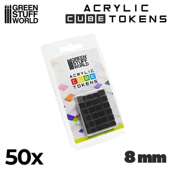 Green Stuff World    Gaming Tokens - Black Cubes 8mm - 8435646520179ES - 8435646520179