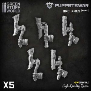 Green Stuff World    Puppetswar - Orc Axes - Right - 5904873424473ES - 5904873424473