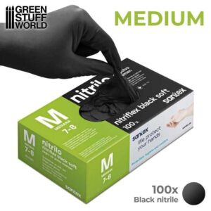 Green Stuff World    Black Nitrile Gloves - Medium - 8437017506379ES - 8437017506379