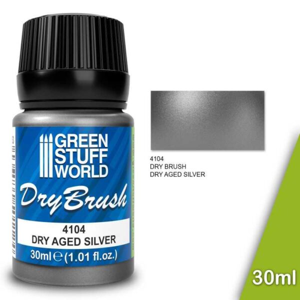 Green Stuff World    Metallic Dry Brush - DRY AGED SILVER 30 ml - 8435646514642ES - 8435646514642