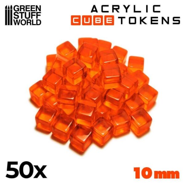 Green Stuff World    Gaming Tokens - Orange Cubes 10mm - 8435646520223ES - 8435646520223