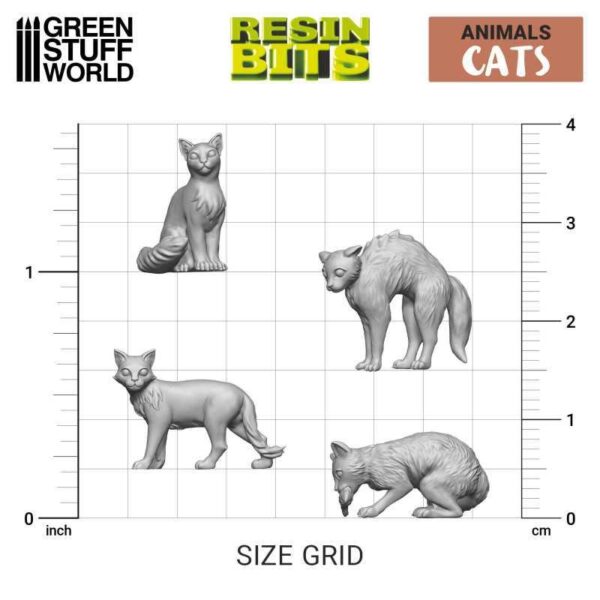 Green Stuff World    3D Printed Set - Cats - 8435646517926ES - 8435646517926