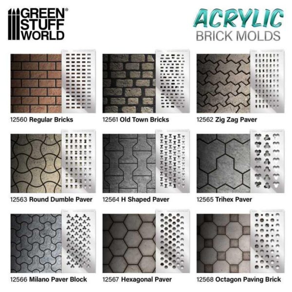 Green Stuff World    Acrylic molds - H Shaped Paver - 8435646520643ES - 8435646520643