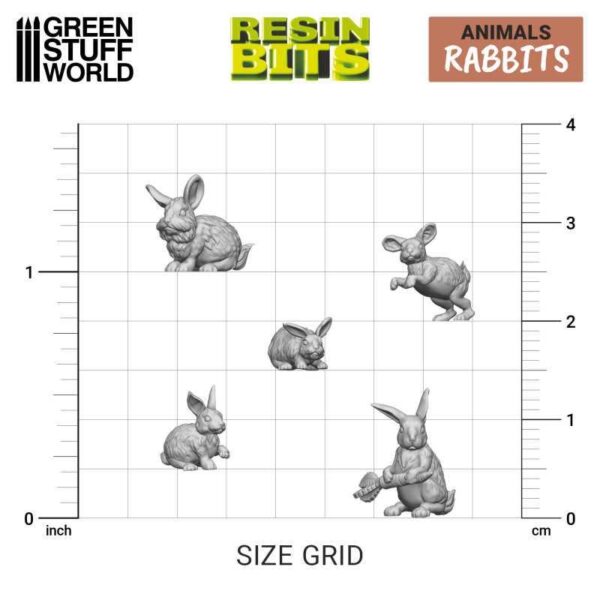 Green Stuff World    3D Printed Set - Rabbits - 8435646517902ES - 8435646517902