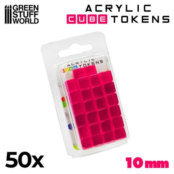 Green Stuff World    Gaming Tokens - Pink Cubes 10mm - 8435646520209ES - 8435646520209
