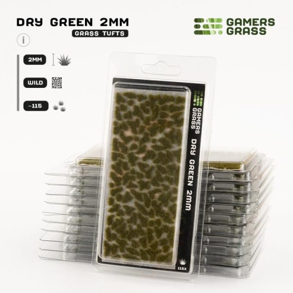 Gamers Grass    Dry Green - Tiny Tufts Wild 2mm (Gamer's Grass Gen II) - GG2-DGR - 738956790835