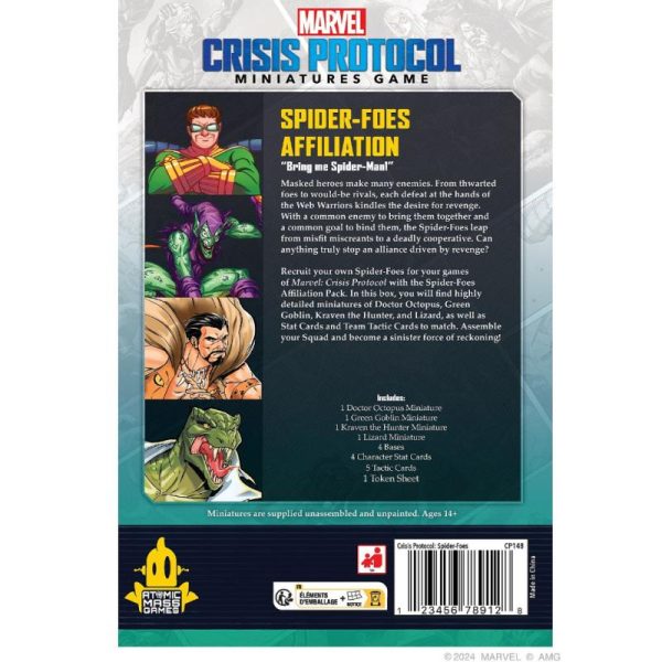 Atomic Mass Marvel Crisis Protocol   Marvel Crisis Protocol: Spider Foes Affiliation Pack - FFGCP148 -