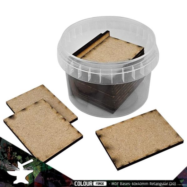 The Colour Forge    MDF Bases - 60x40mm Rectangular (20) - TCF-MDF-6040R - 5060843103608