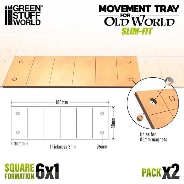 Green Stuff World    MDF Movement Trays - Slimfit 180x60mm - 8435646522821ES - 8435646522821