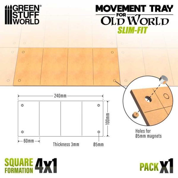 Green Stuff World    MDF Movement Trays - Slimfit 240x100mm - 8435646522791ES - 8435646522791