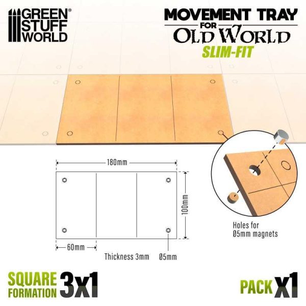 Green Stuff World    MDF Movement Trays - Slimfit 180x100mm - 8435646522777ES - 8435646522777