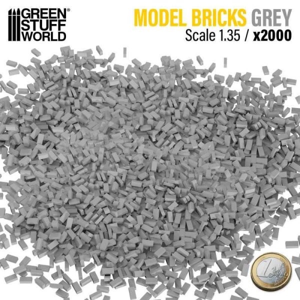 Green Stuff World    Miniature Bricks - Grey x2000 1:35 - 8436554367030ES - 8436554367030