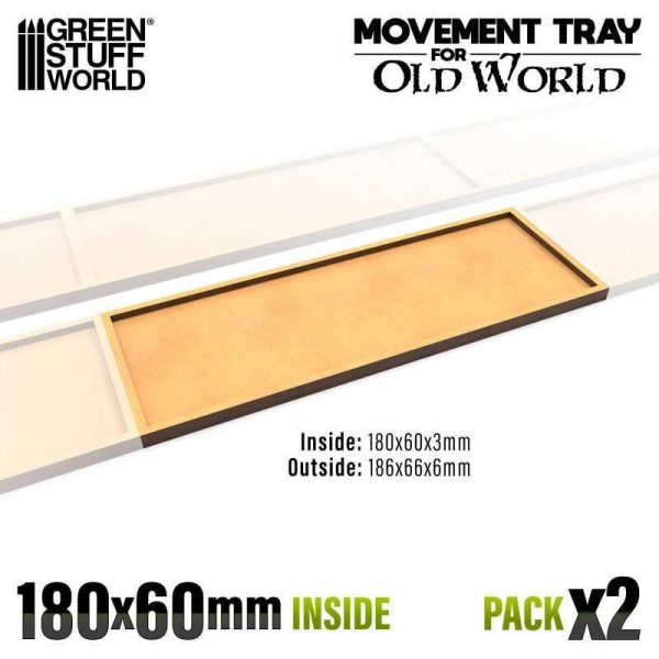 Green Stuff World    MDF Movement Trays - 180x60mm - 8435646522814ES - 8435646522814