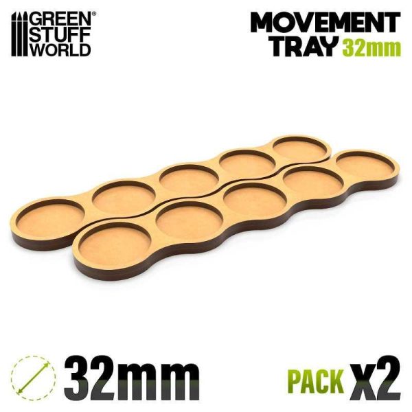 Green Stuff World    MDF Movement Trays - Skirmish AOS 32mm 5x1 - 8435646520742ES - 8435646520742