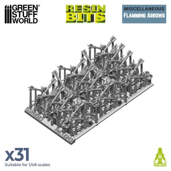 Green Stuff World    3D printed set - Flamming Arrows - 8435646517438ES - 8435646517438