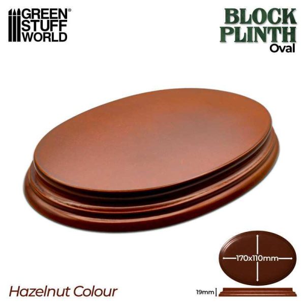 Green Stuff World    Oval Display Plinth 17x11 cm - Hazelnut Brown - 8435646521329ES - 8435646521329