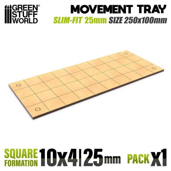 Green Stuff World    MDF Movement Trays - Slimfit Square 250x100mm - 8435646521114ES - 8435646521114