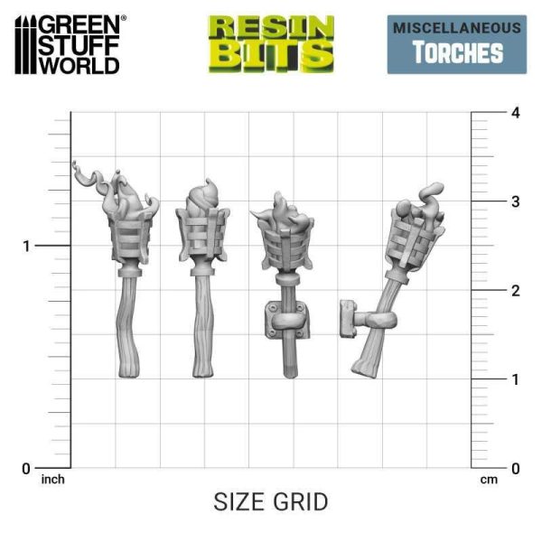 Green Stuff World    3D printed set - Torches - 8435646517414ES - 8435646517414