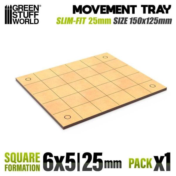 Green Stuff World    MDF Movement Trays - Slimfit Square 150x125mm - 8435646521046ES - 8435646521046