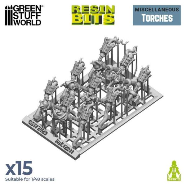 Green Stuff World    3D printed set - Torches - 8435646517414ES - 8435646517414