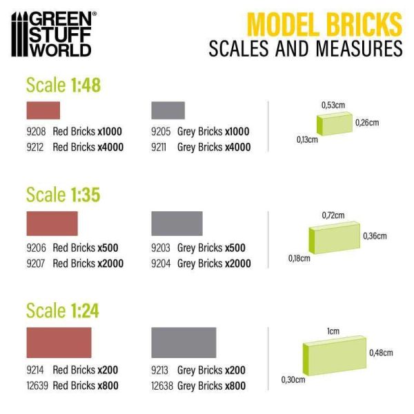 Green Stuff World    Miniature Bricks - Grey x200 1:24 - 8436554367122ES - 8436554367122