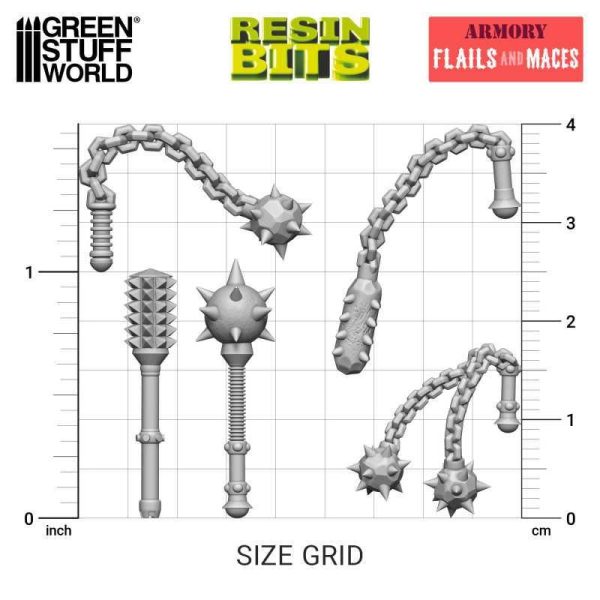 Green Stuff World    3D printed set - Flails and Maces - 8435646522937ES - 8435646522937