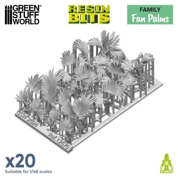 Green Stuff World    3D Printed Set - Fan Palms - 8435646521701ES - 8435646521701