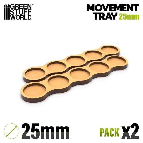 Green Stuff World    MDF Movement Trays - Skirmish AOS 25mm 5x1 - 8435646520735ES - 8435646520735