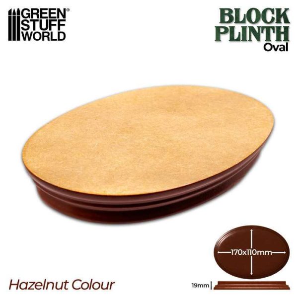 Green Stuff World    Oval Display Plinth 17x11 cm - Hazelnut Brown - 8435646521329ES - 8435646521329