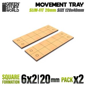 Green Stuff World    MDF Movement Trays - Slimfit Square 20 mm 120x40mm - 8435646521084ES - 8435646521084