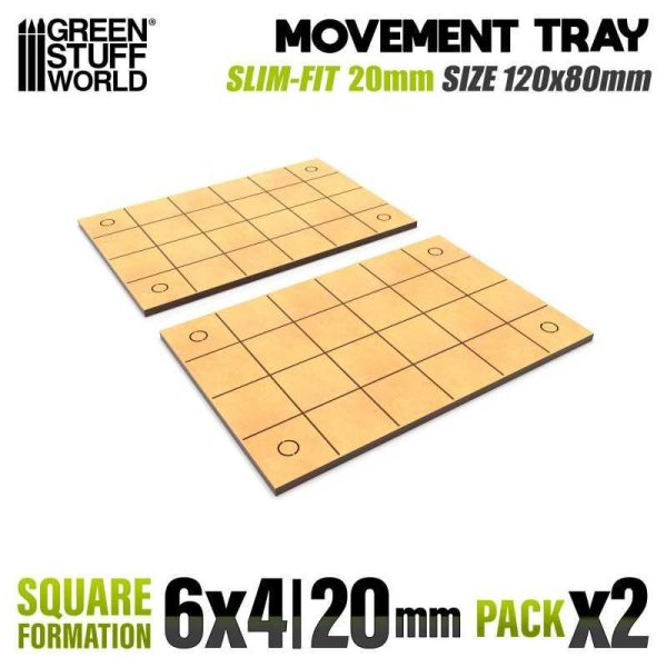 Green Stuff World    MDF Movement Trays - Slimfit Square 120x80mm - 8435646520995ES - 8435646520995