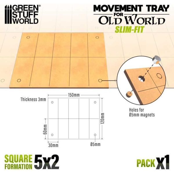 Green Stuff World    MDF Movement Trays - Slimfit 150x120mm - 8435646522845ES - 8435646522845