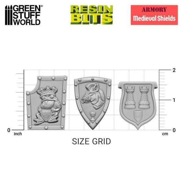 Green Stuff World    3D printed set - Old World Medieval Shields - 8435646522890ES - 8435646522890