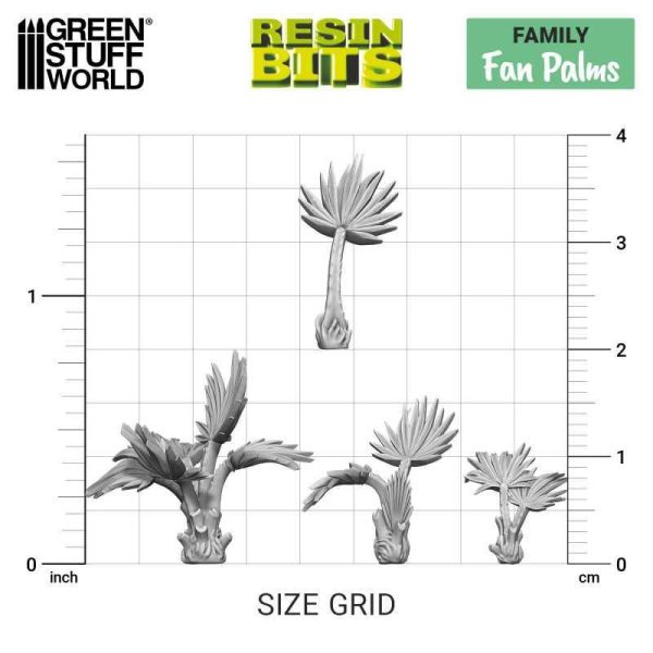 Green Stuff World    3D Printed Set - Fan Palms - 8435646521701ES - 8435646521701