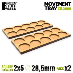 Green Stuff World    MDF Movement Trays 28.5mm 5x2 - Skirmish Lines - 8435646520773ES - 8435646520773