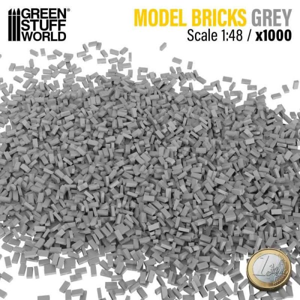 Green Stuff World    Miniature Bricks - Grey x1000 1:48 - 8436554367047ES - 8436554367047