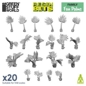 Green Stuff World    3D Printed Set - Fan Palms - 8435646521701ES - 8435646521701